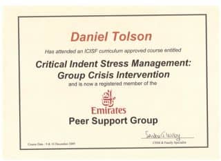 Daniel Tolson - Business Coach - 2009 - Emirates Peer Support Group